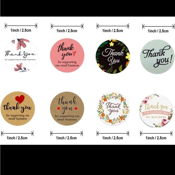 Set of 50 Thank You Stickers | 1” | Variety of Designs - Picture 7 of 12